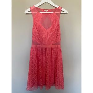 GUESS Coral Crinkle Lace Dress